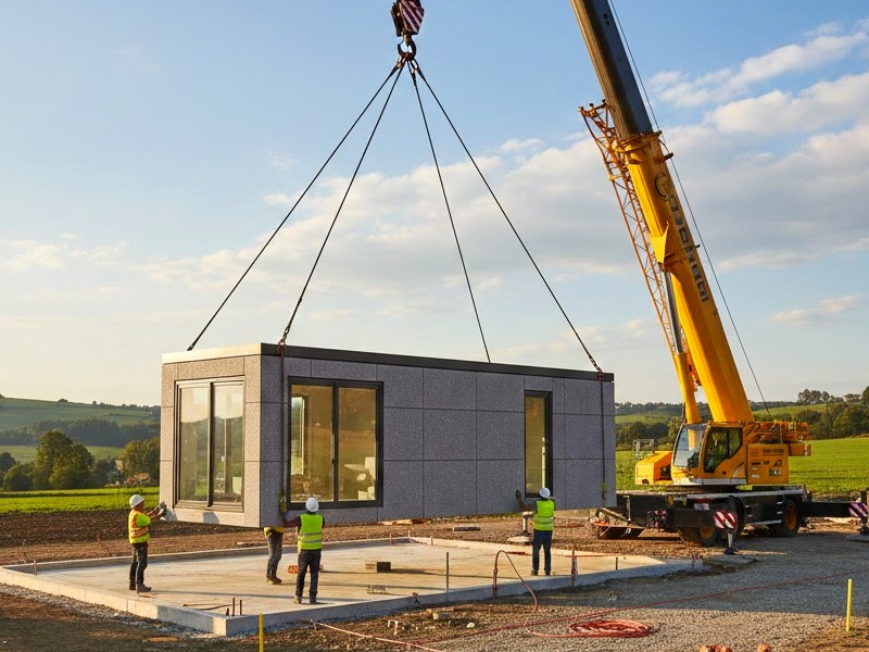 Установка модульного дома