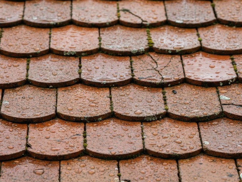 Кровля из коричневой керамической черепицы