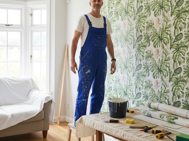 мастер клеит обои