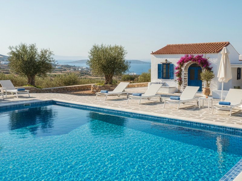 Бассейн с водой на вилле