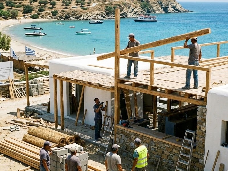 Строительство пляжного бара