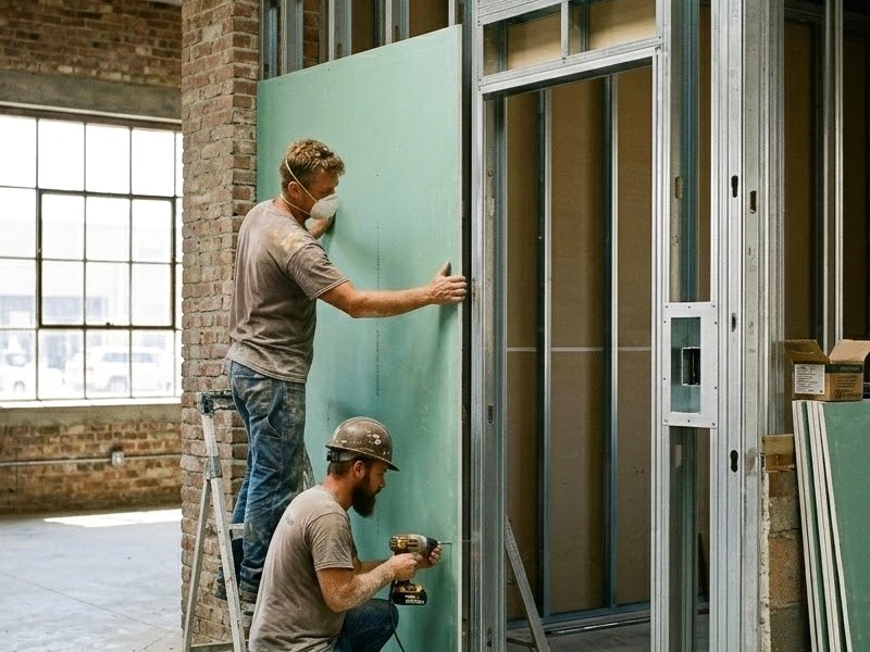 Монтаж гипсокартонной перегородки