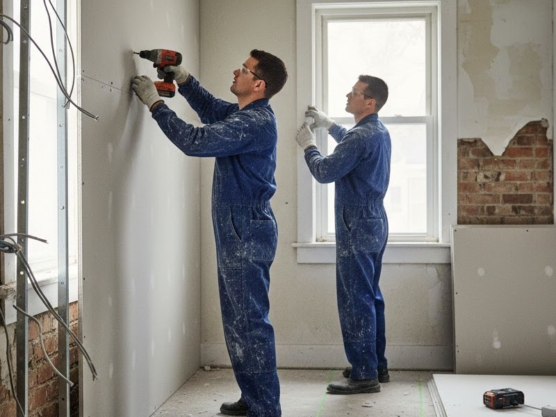Монтаж гипсокартона на стены