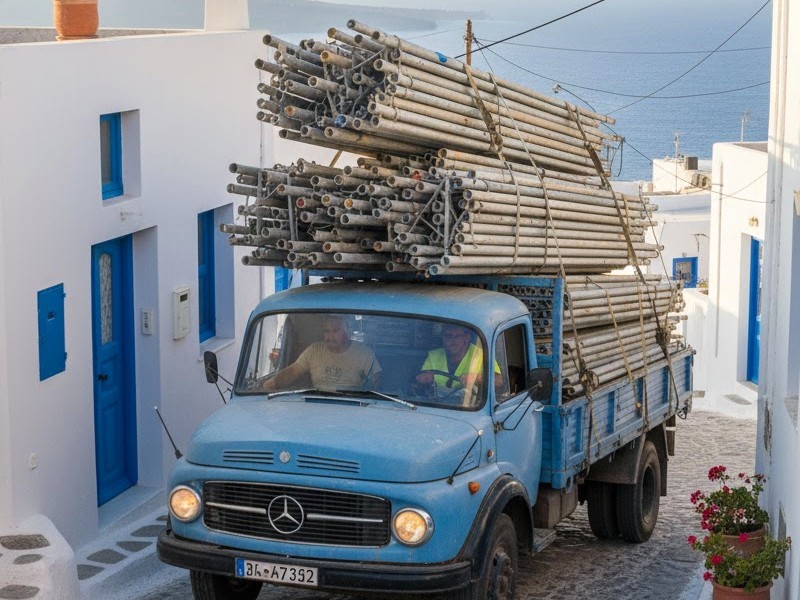 Доставка строительных лесов машиной