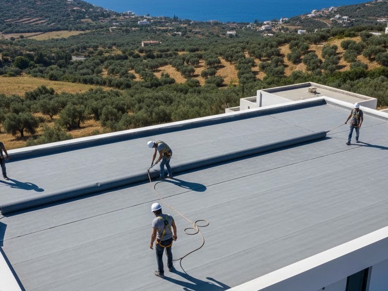 Монтаж плоской кровли