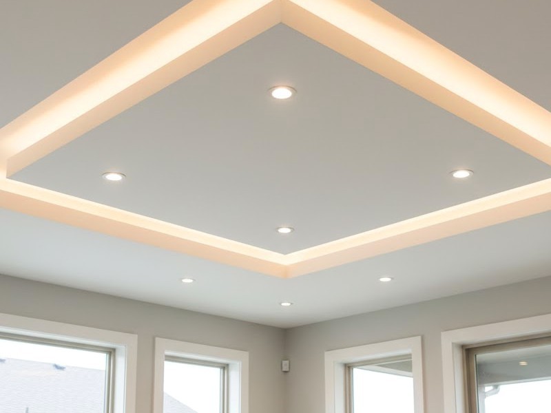 Потолок из гкл с подсветкой