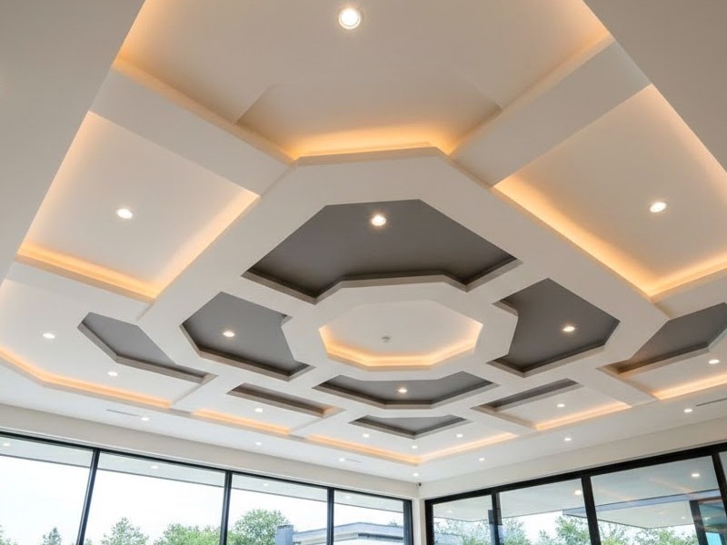 Потолок из гипсокартона с подсветкой