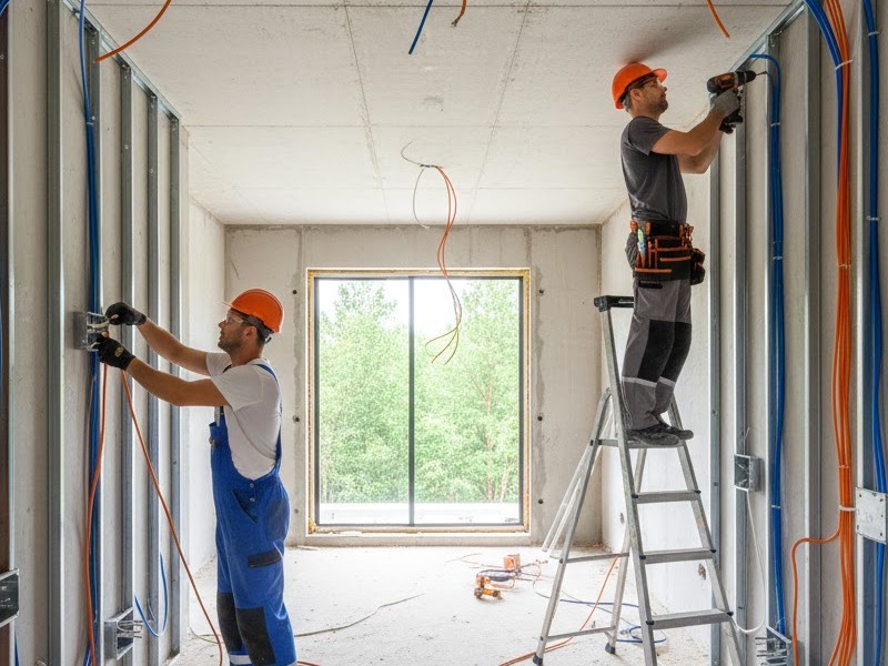 Электрики делают проводку