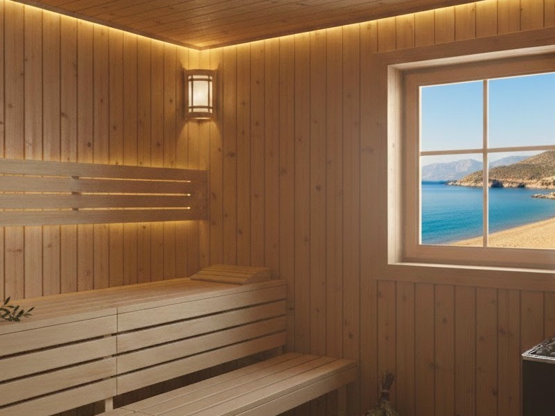 Отделка бани вагонкой Халкидики