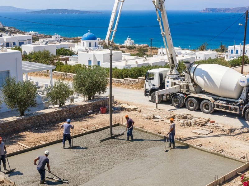 Монтаж бетонного фундамента