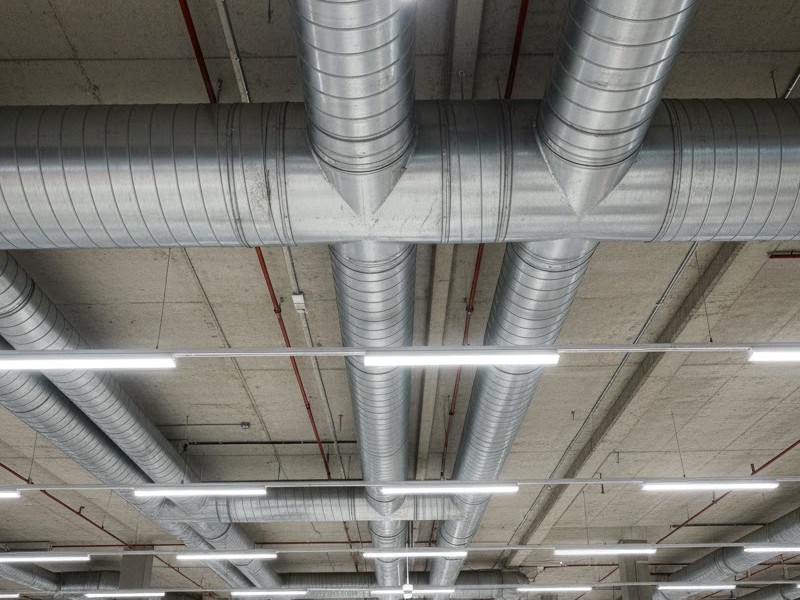 сеть воздуховодов в супермаркете